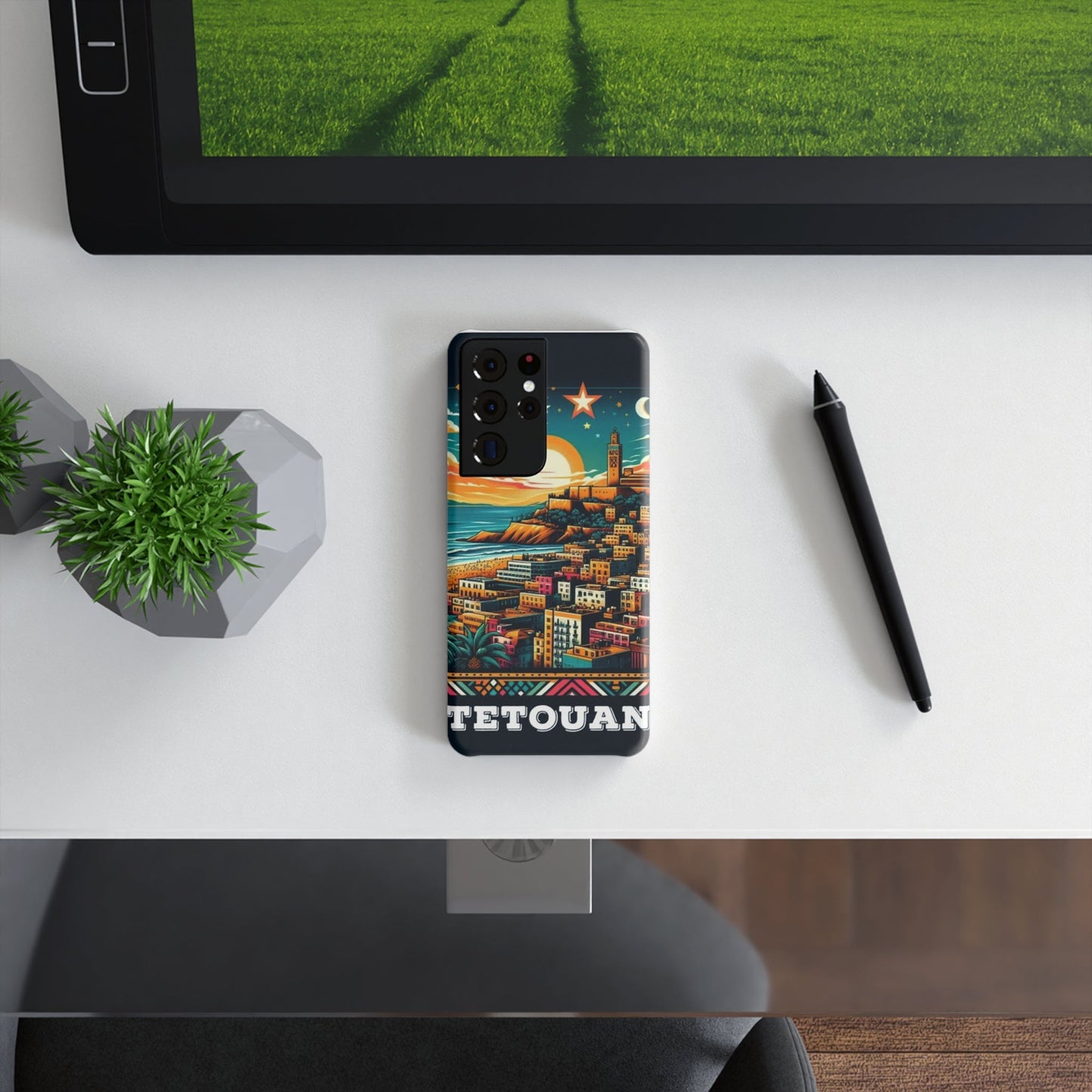 Tetouan Sunset Slim Snap Case - Vibrant Cityscape Phone Cover - Nessbeauty