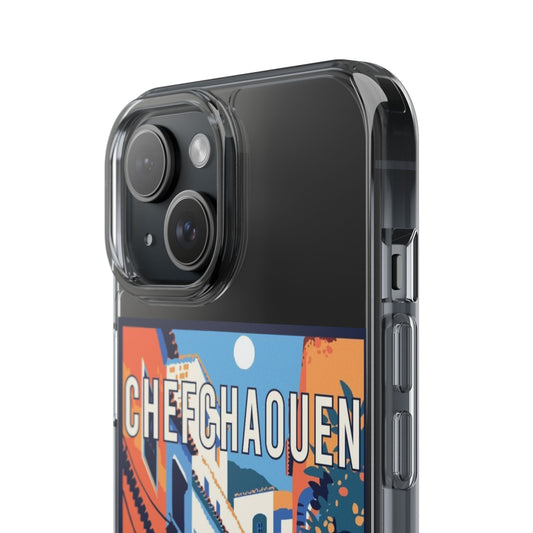 Chefchaouen Morocco Clear Phone Case – Vibrant Travel Design for Adventurers - Nessbeauty