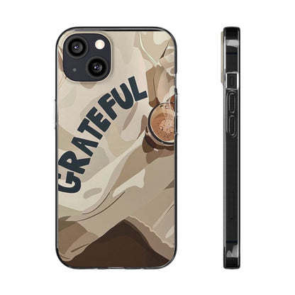 Grateful Soft Phone Case - Minimalist Design for Positive Vibes - Nessbeauty
