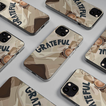 Grateful Soft Phone Case - Minimalist Design for Positive Vibes - Nessbeauty