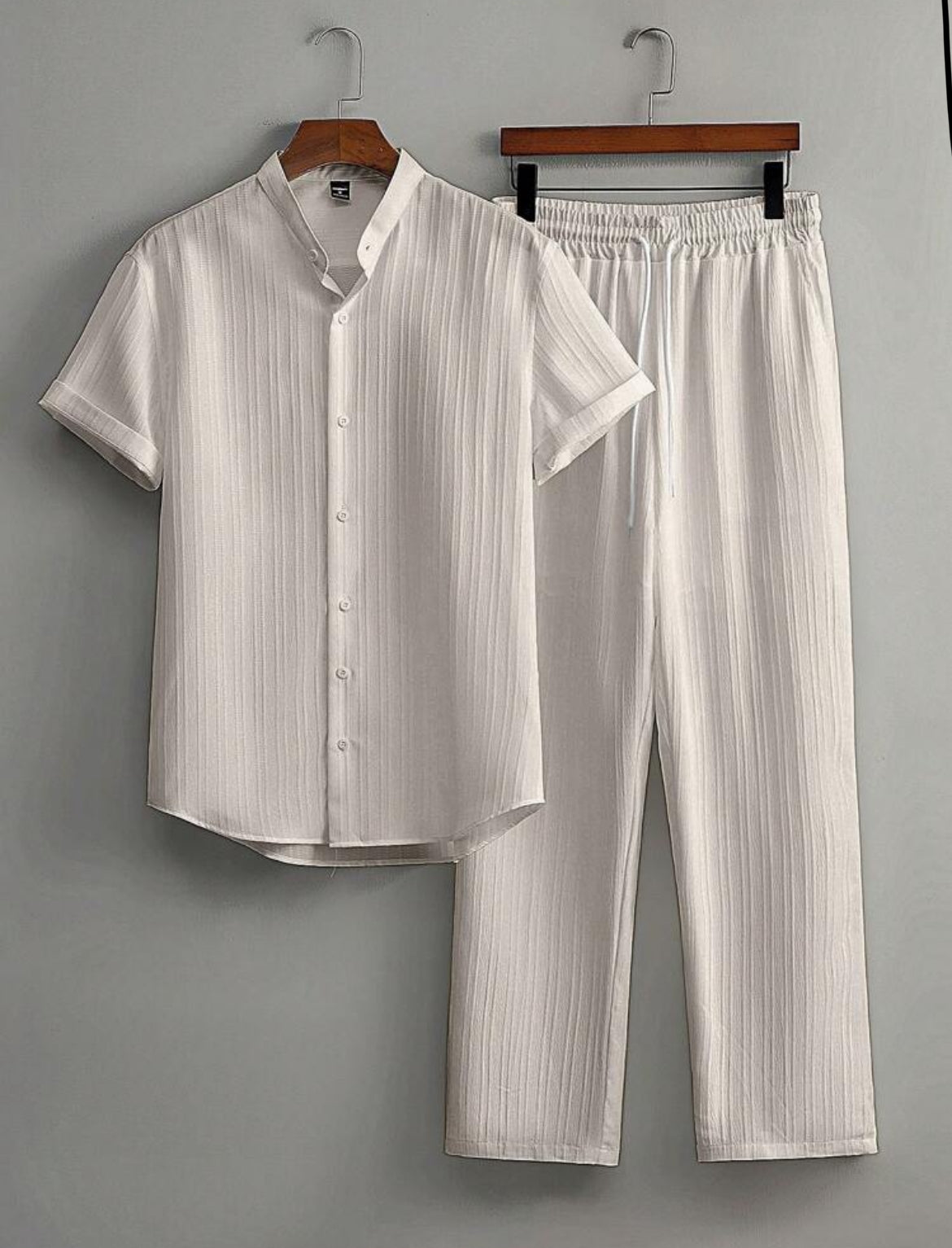 Heren casual 1 set overhemd broek - Nessbeauty