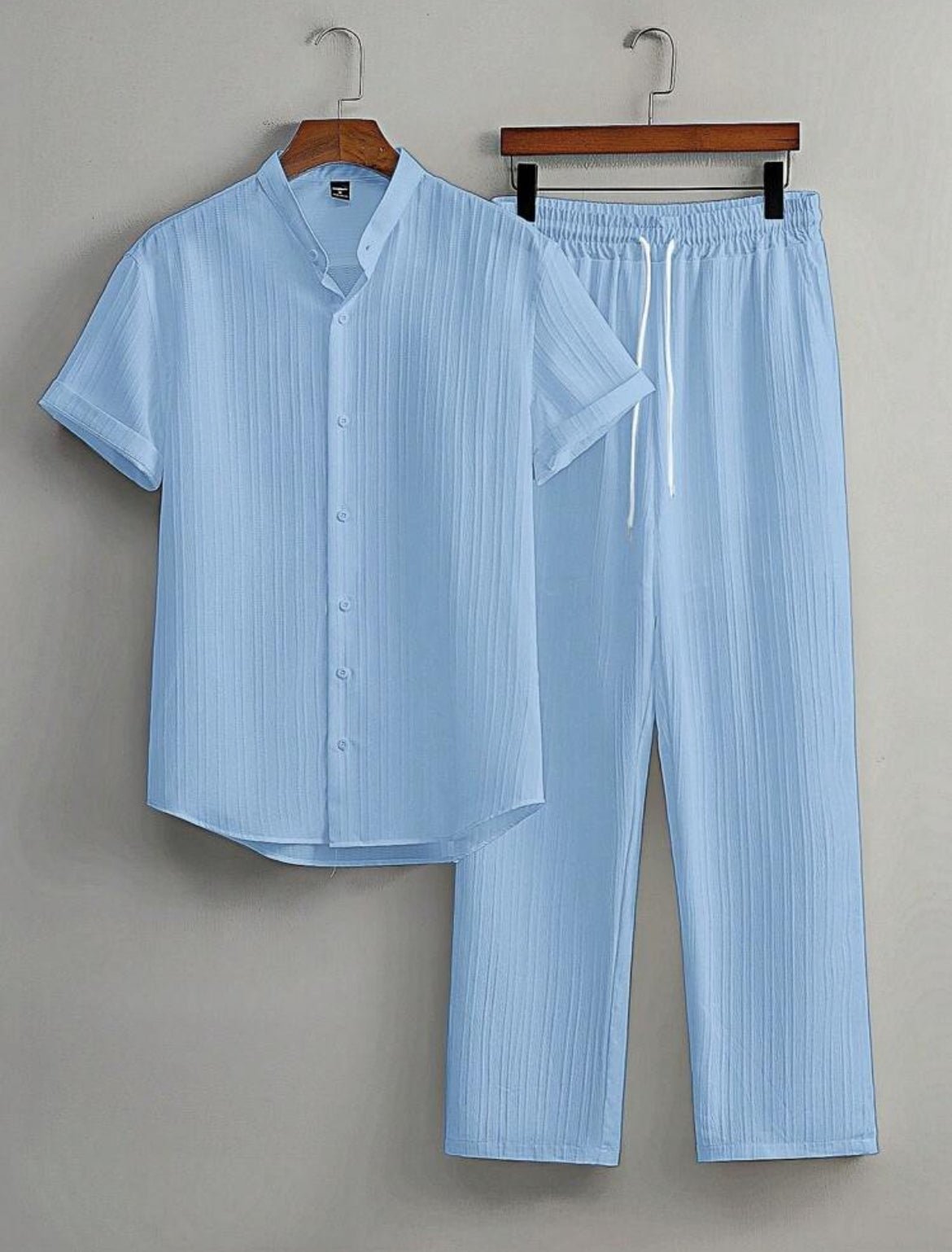 Heren casual 1 set overhemd broek - Nessbeauty
